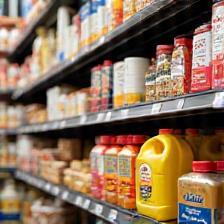 Packaged grocery items on a shelf